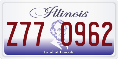 IL license plate Z770962