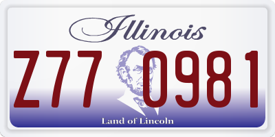 IL license plate Z770981