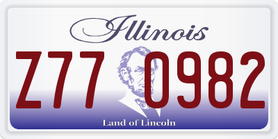 IL license plate Z770982