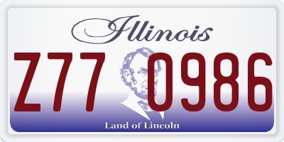 IL license plate Z770986