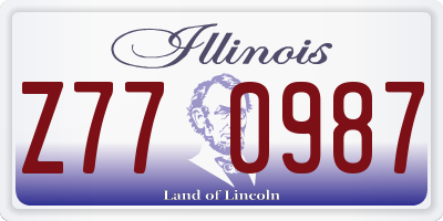 IL license plate Z770987