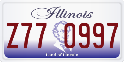 IL license plate Z770997