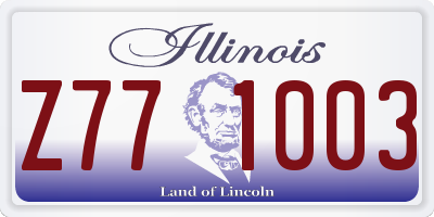 IL license plate Z771003