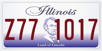 IL license plate Z771017