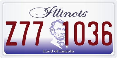 IL license plate Z771036