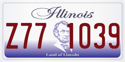 IL license plate Z771039