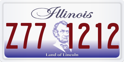 IL license plate Z771212