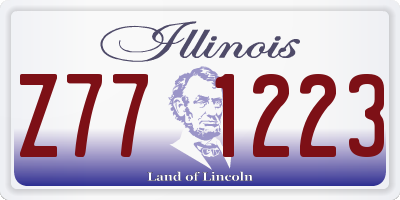 IL license plate Z771223