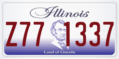 IL license plate Z771337