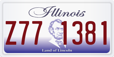 IL license plate Z771381