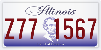 IL license plate Z771567