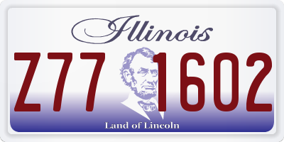 IL license plate Z771602