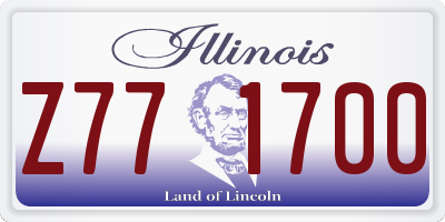 IL license plate Z771700