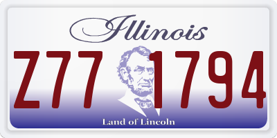 IL license plate Z771794