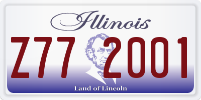 IL license plate Z772001