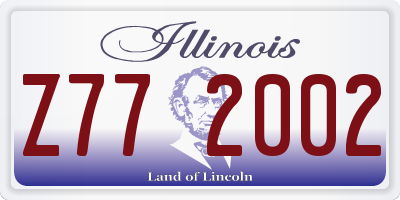 IL license plate Z772002