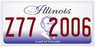 IL license plate Z772006