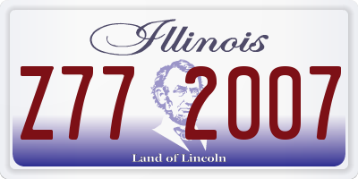 IL license plate Z772007