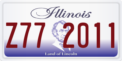 IL license plate Z772011