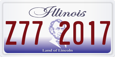 IL license plate Z772017