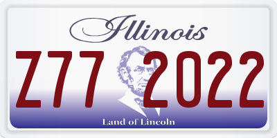 IL license plate Z772022
