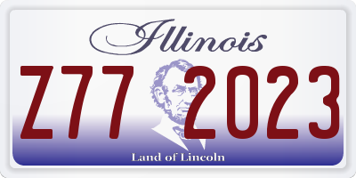 IL license plate Z772023