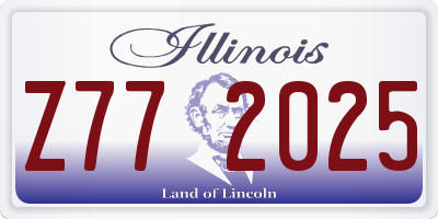 IL license plate Z772025