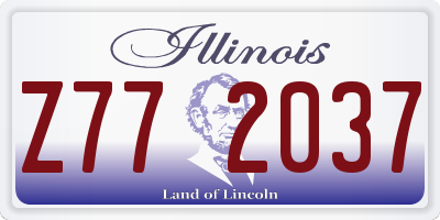 IL license plate Z772037