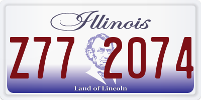 IL license plate Z772074