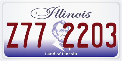 IL license plate Z772203
