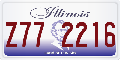 IL license plate Z772216
