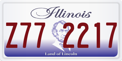 IL license plate Z772217