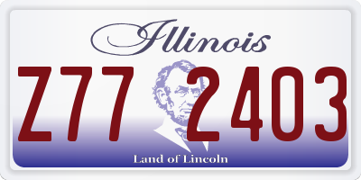 IL license plate Z772403