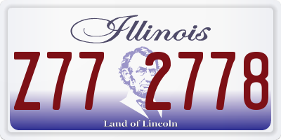 IL license plate Z772778