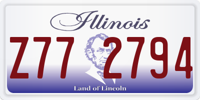 IL license plate Z772794