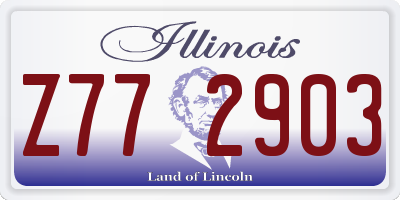 IL license plate Z772903