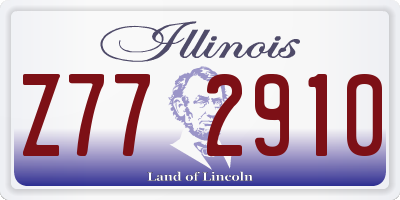 IL license plate Z772910