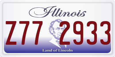 IL license plate Z772933