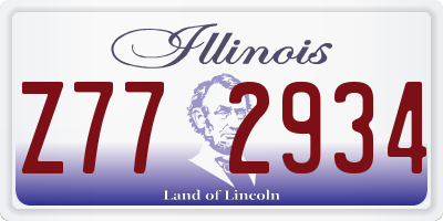 IL license plate Z772934
