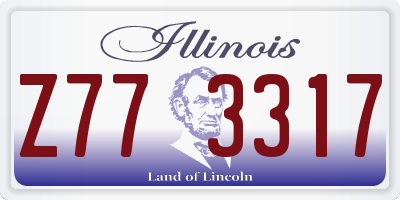 IL license plate Z773317
