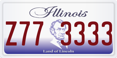 IL license plate Z773333