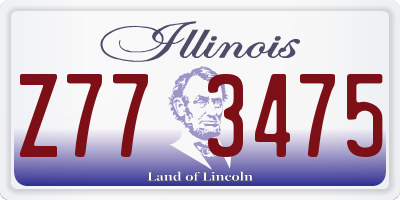 IL license plate Z773475