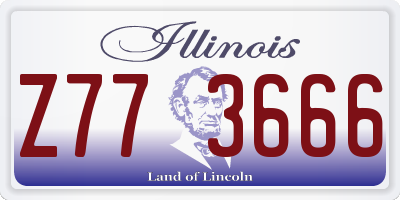 IL license plate Z773666