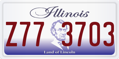 IL license plate Z773703