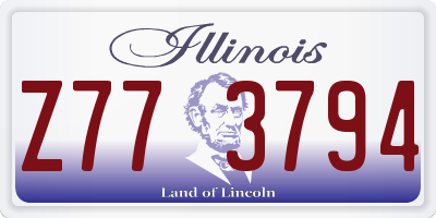 IL license plate Z773794