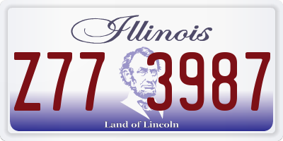 IL license plate Z773987