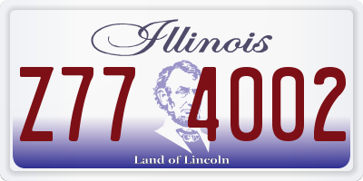 IL license plate Z774002