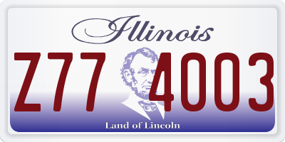 IL license plate Z774003