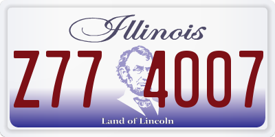 IL license plate Z774007