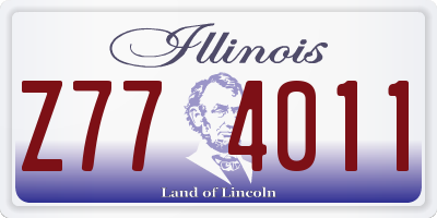 IL license plate Z774011